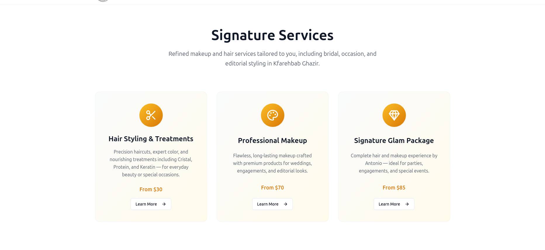 Antonio Oueiss website homepage with restrained layout and clear entry points