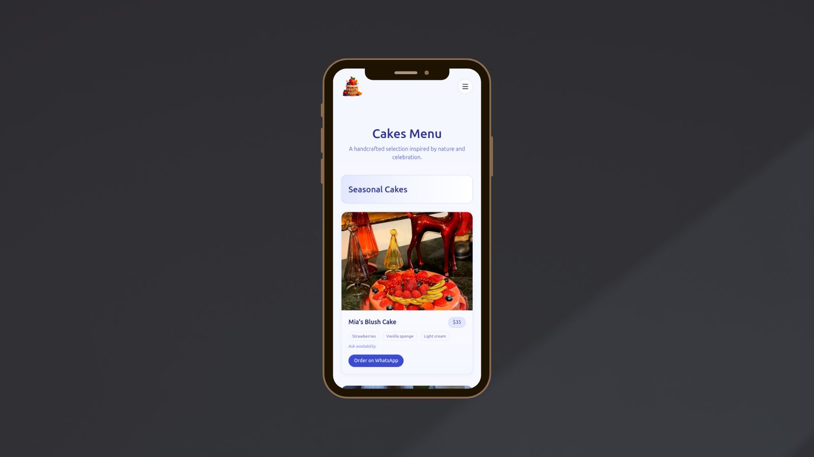 Fruits n Fluff Website project proof