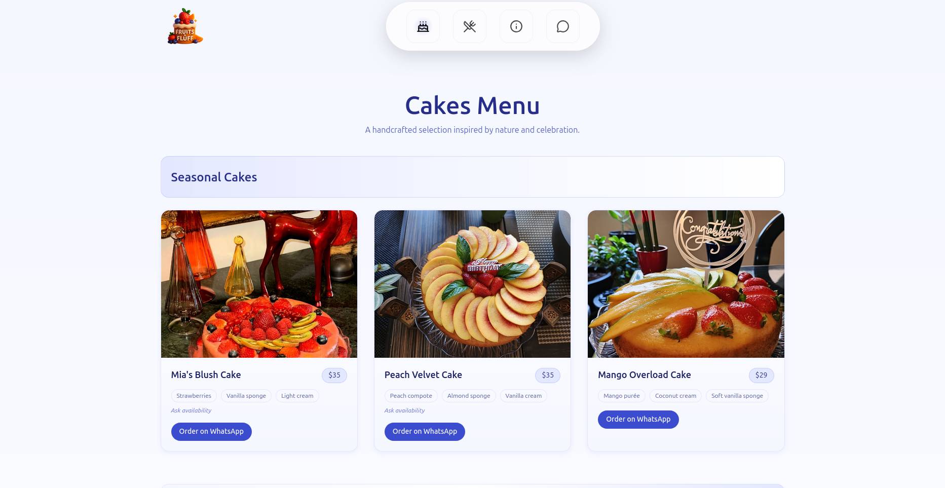 Fruits n Fluff Website project proof