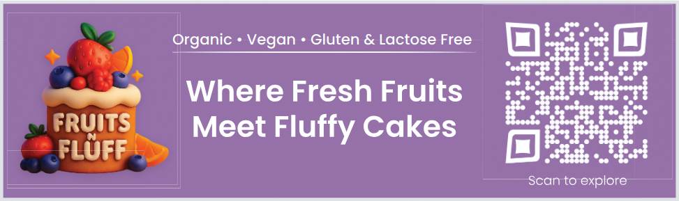 QR code placed on cake packaging enabling post purchase discovery and reviews