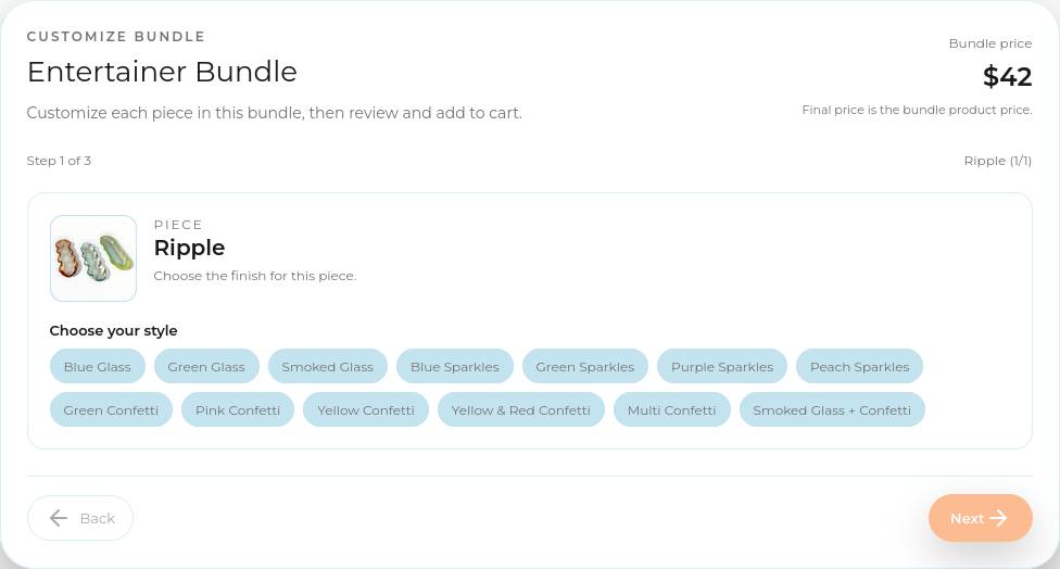 Bundle customization step per item